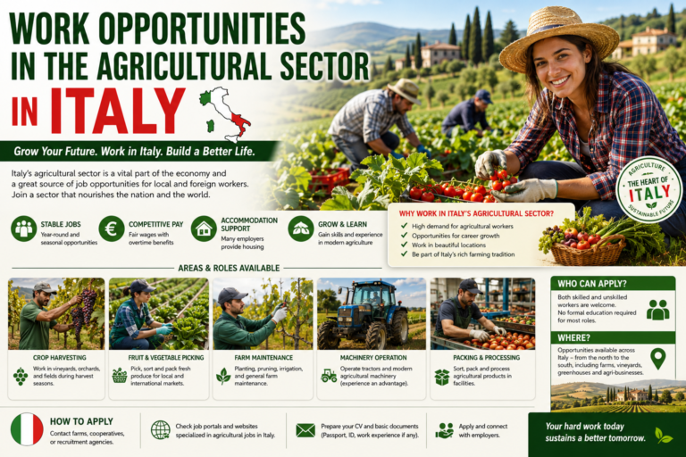 Work Opportunities in the Agricultural Sector in Italy